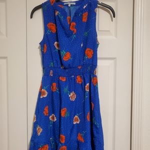 Royal blue dress with flowers